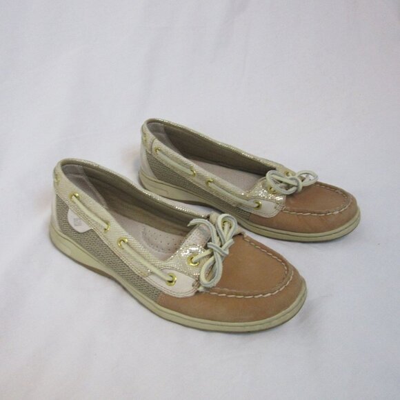 Sperry Top-sider Angelfish Slip-on Boat Shoe STS93484 Linen Oat Metallic 8.5 - Picture 1 of 6